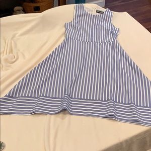 REDUCED Blue/white stripe dipped hem dress NWOT